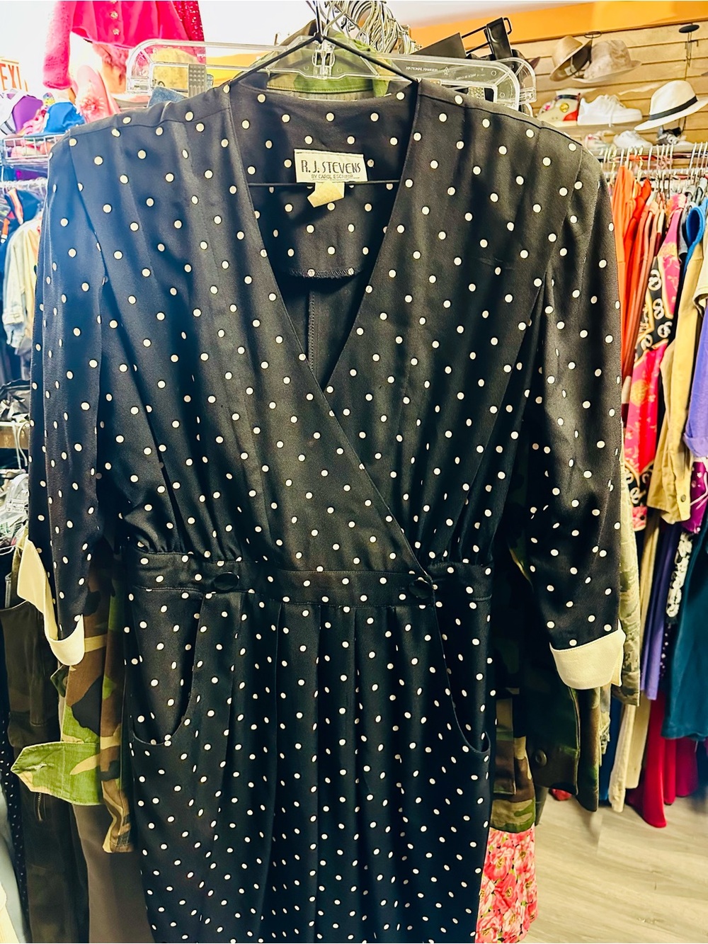 Black Polka Dot Midi Dress